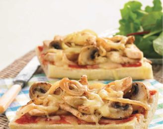 Chicken and Mushroom Pizza Baguette